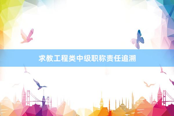 求教工程类中级职称责任追溯